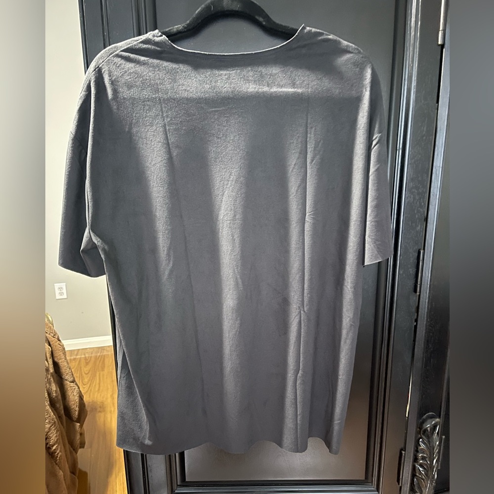 Zara Faux Suede Gray Top